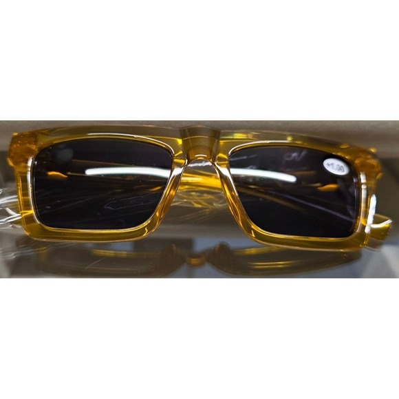 New Bifocal Reading Readers Lenses +1.00 Glasses UV400 Sunglasses Orange Square - Picture 2 of 3
